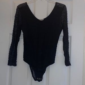 Aeropostale Bethany Mota Lace Black Bodysuit